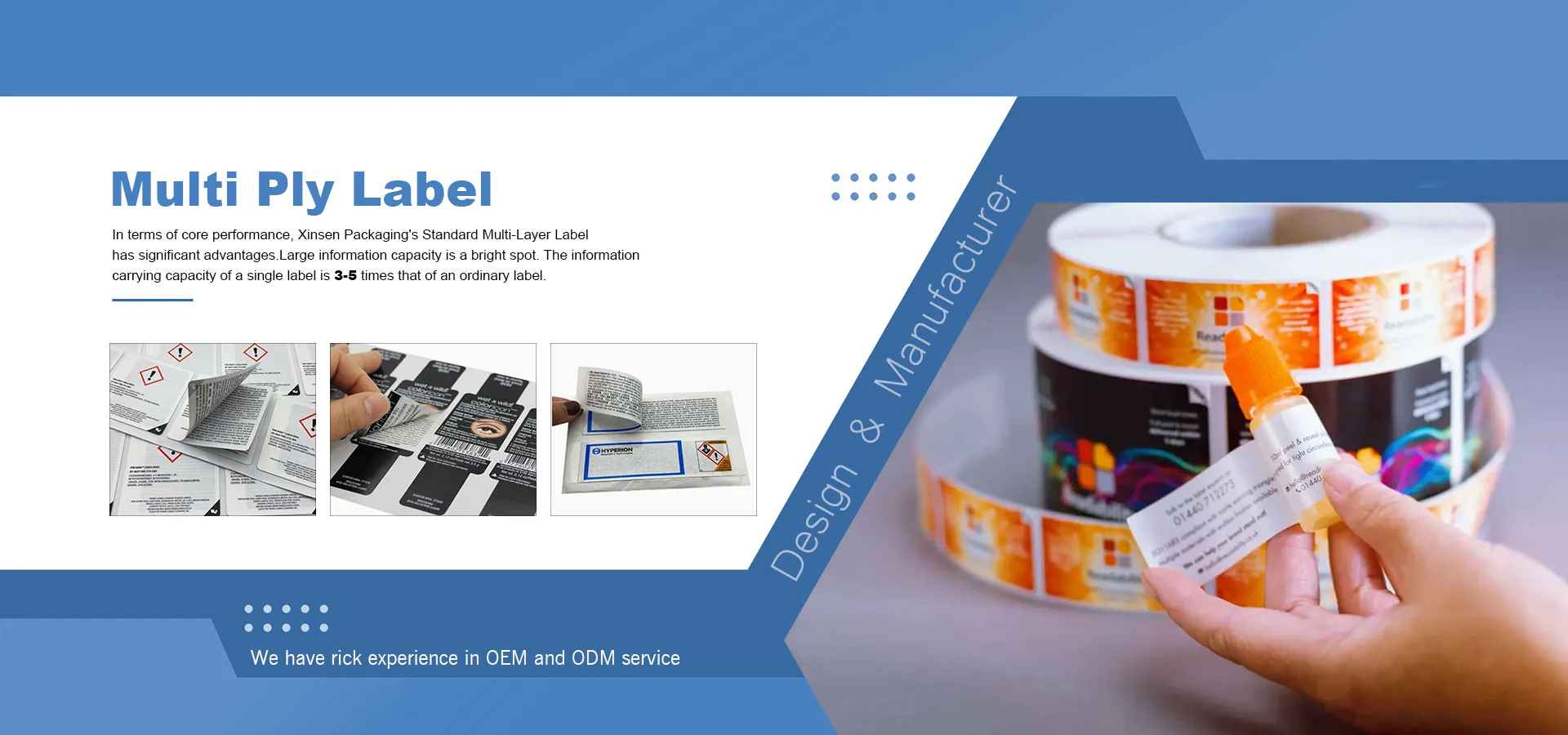 Fábrica de etiquetas multicapa de China