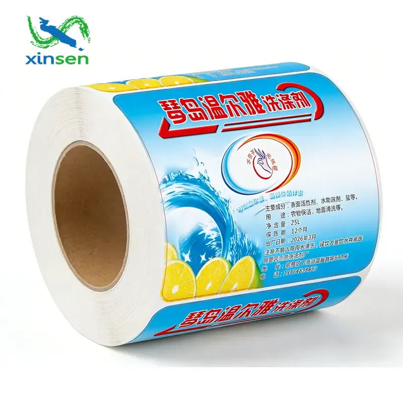 Etiqueta impermeable para jabón para platos