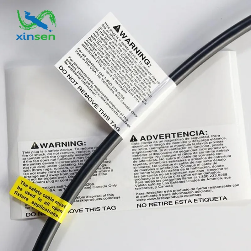 Etiqueta impermeable para cables domésticos