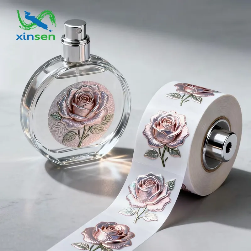 Etiqueta impermeable para botella de perfume