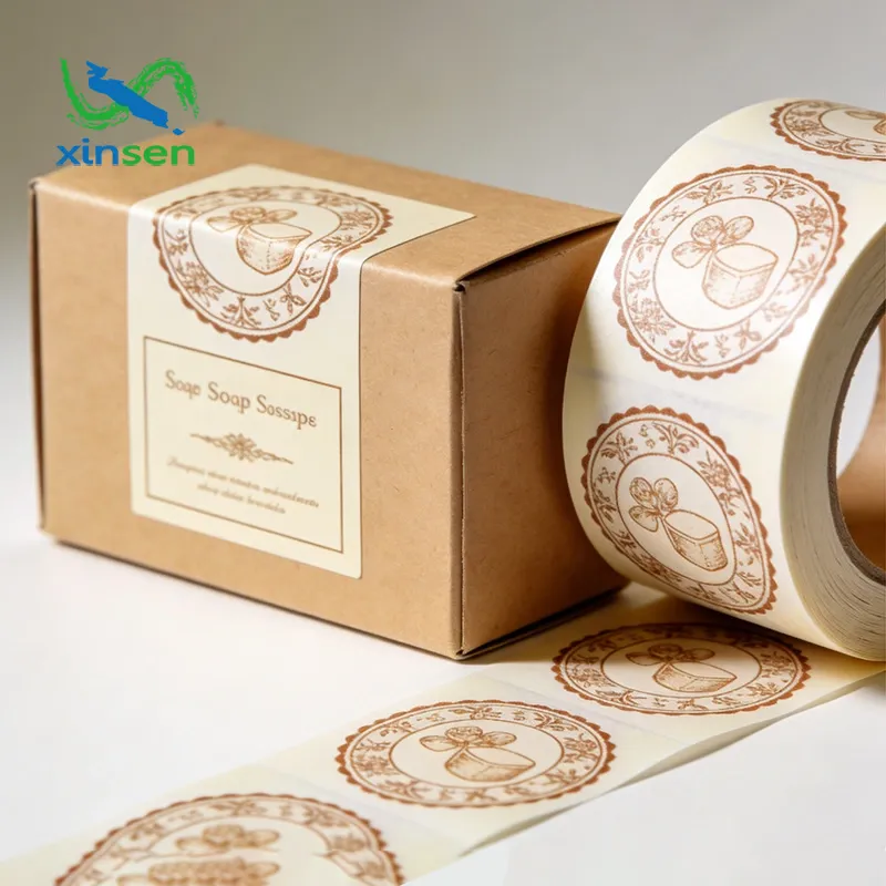 Etiqueta impermeable para caja de jabón