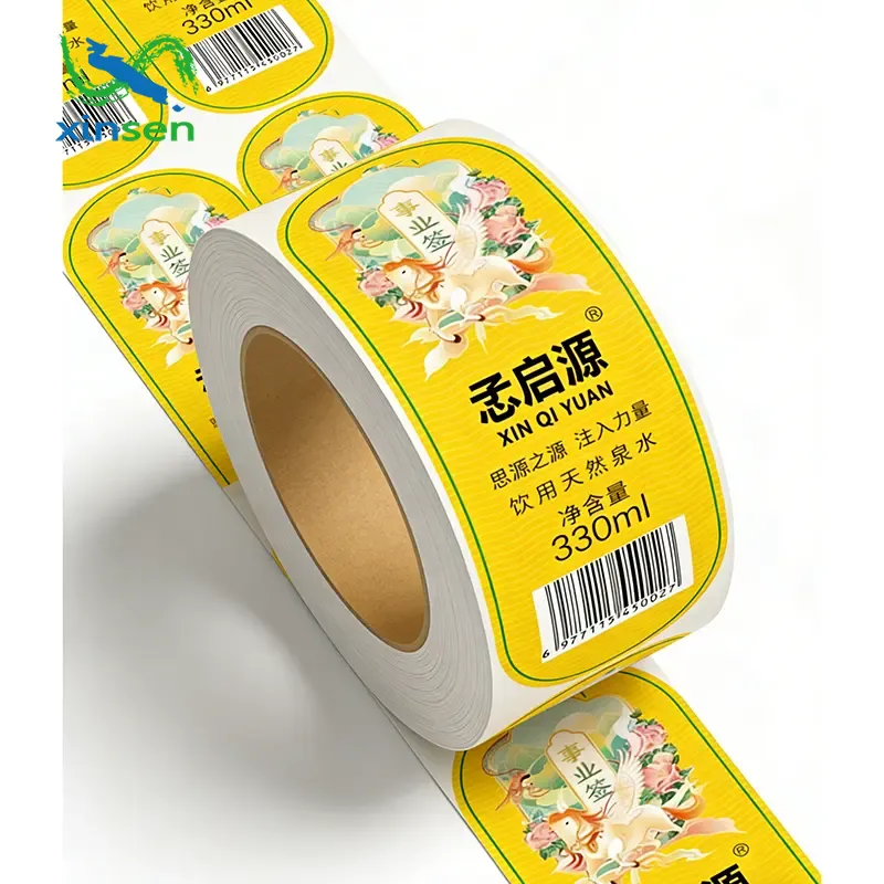 Etiqueta impermeable para botella de bebida